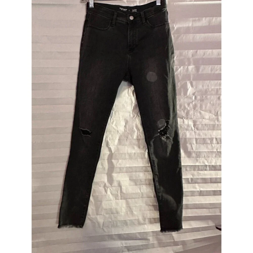 Old Navy Girls Black Skinny Distressed Jeggings Size 18